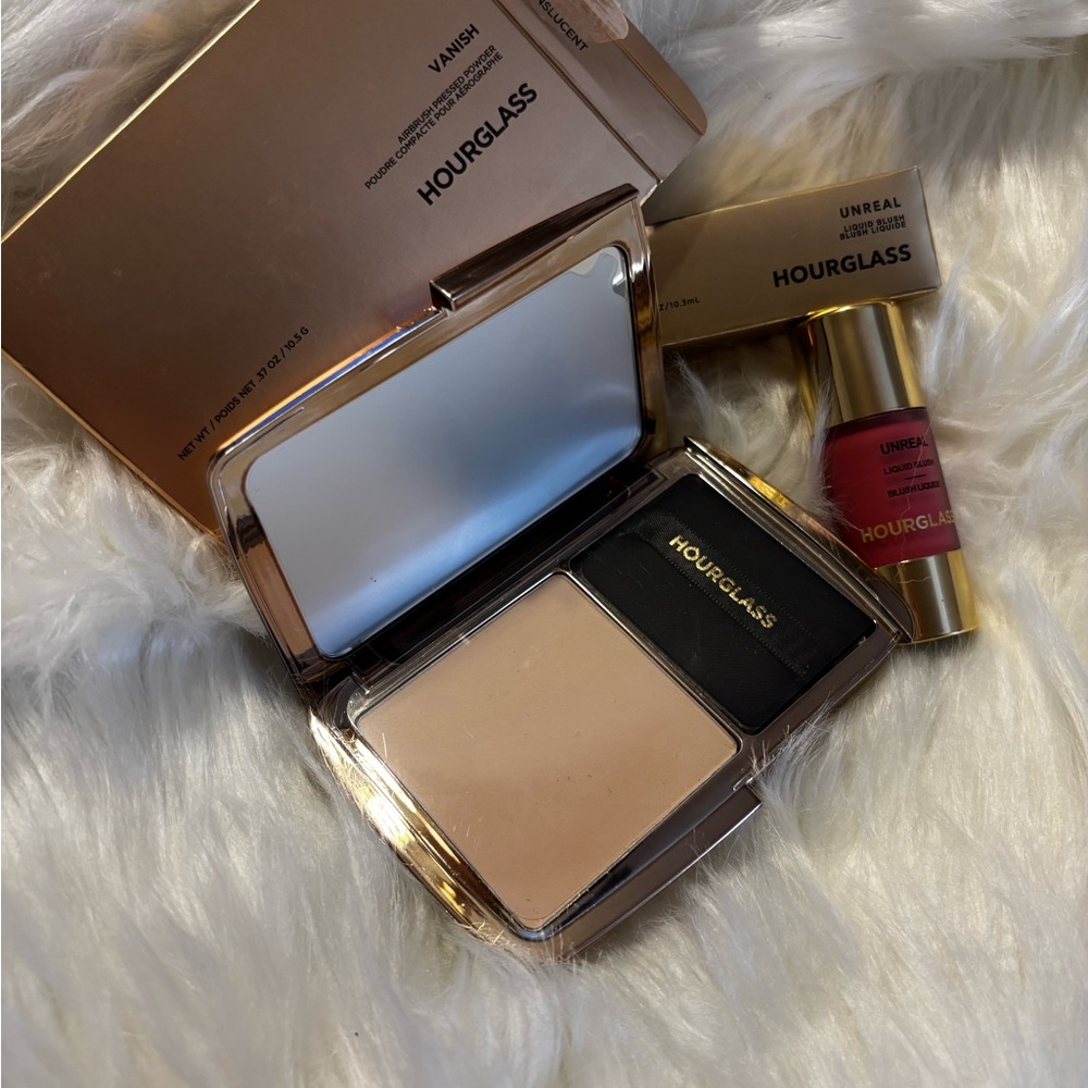 Hourglass Makeup Bundle - Airbrush Press Powder and Unreal Liquid Blush